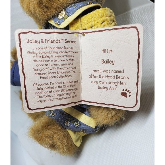 Vintage Bailey And Friends Boyds Stuff Bailey Stuffed Collectible Bear - Picture 5 of 12